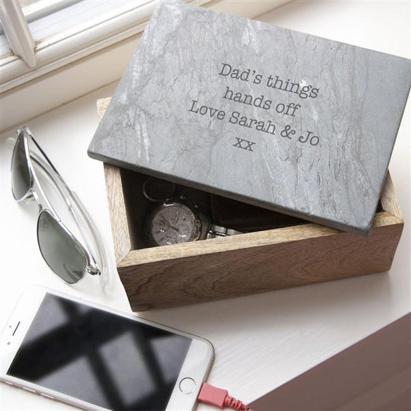 Gift box personalised slate lid 1