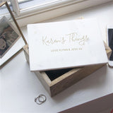 Wooden box with marble lid personalised 1