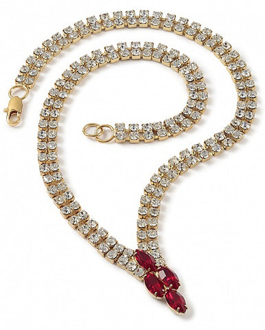 Necklace Swarovski™ Crystal Ruby Navette Style Jewellery