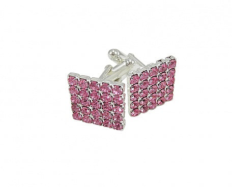 Cufflinks Swarovski™ Crystal Light Rose Square Style