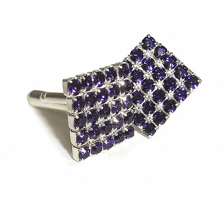 Cufflinks Swarovski™ Crystal Purple Velvet Square Style