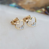 Gold Diamond Heart Set earrings