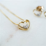 Gold Diamond Heart Set necklace